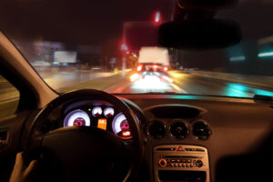 DUI Lawyer Orem, UT-blurred road seen through the windshield of a car