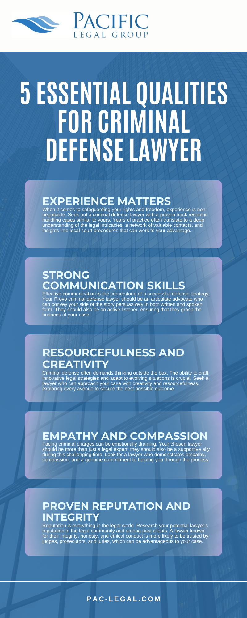 5 Essential Qualities For Criminal Defense Lawyer Infographic